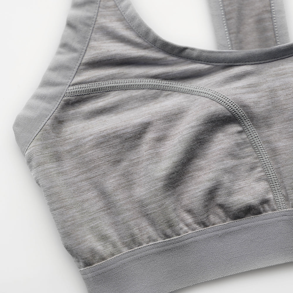 Womens 160 Racer Crop Top (Cloud Melange)