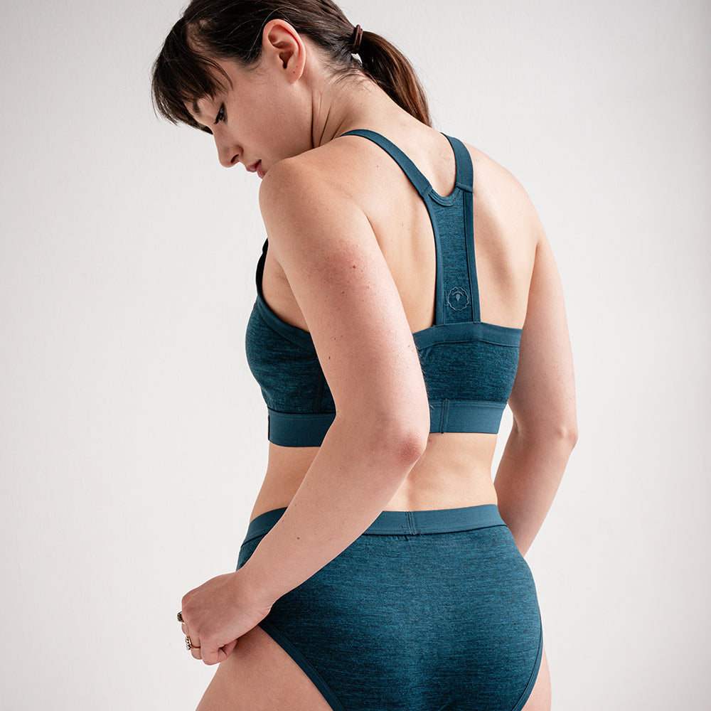 Womens 160 Racer Crop Top (Petrol) | Model: SS25-1