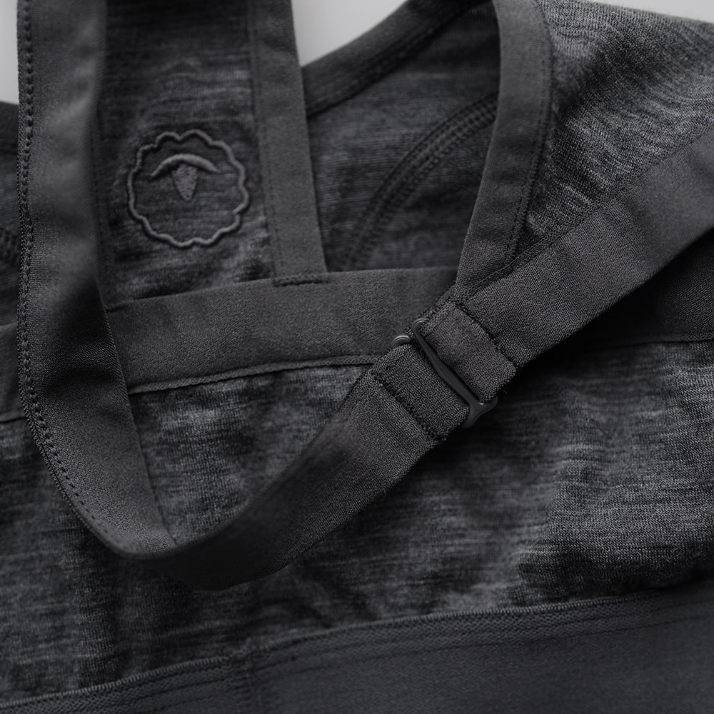 Womens 160 Racer Crop Top (Smoke Melange)