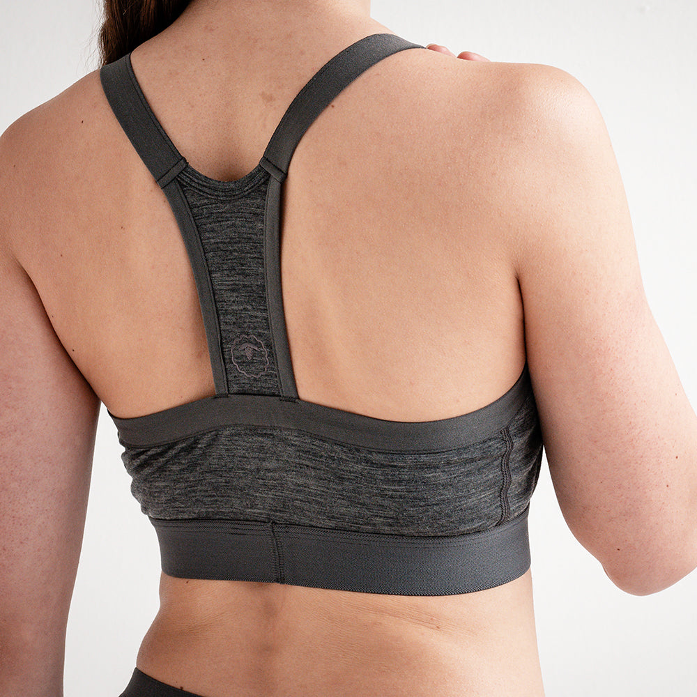 Womens 160 Racer Crop Top (Smoke Melange) | Model: SS25-1