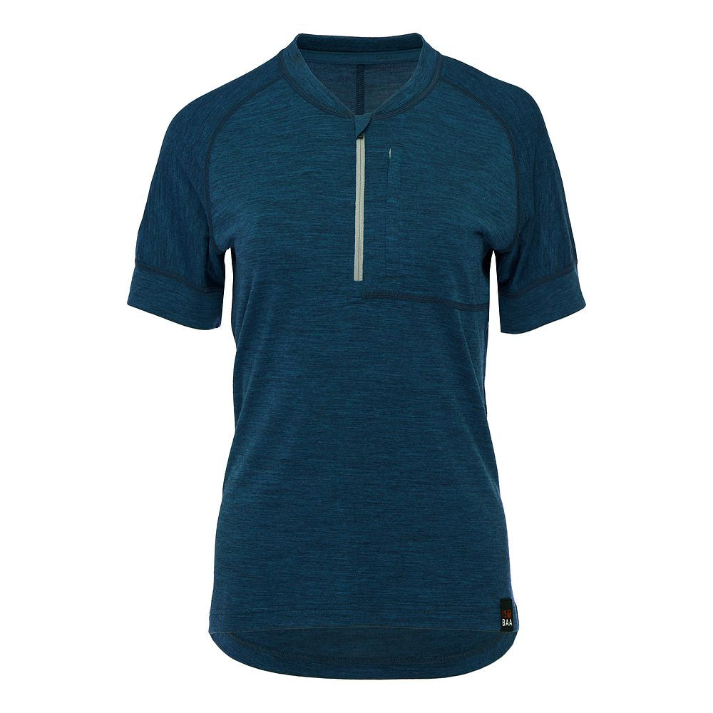damenfahrrad petrol Damen Merino 160 SS Cycle Zip Top (Petrol)