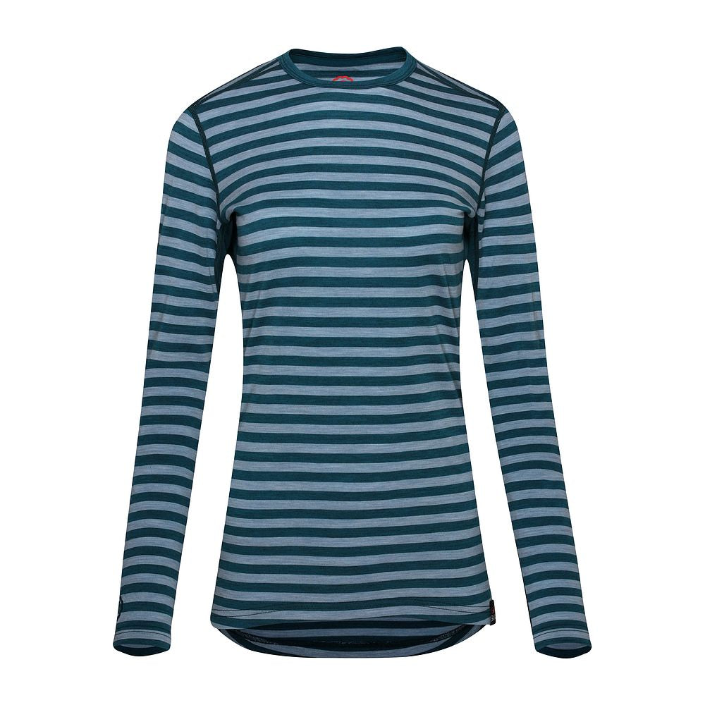 Isobaa | Womens Merino 180 Long Sleeve Crew (Petrol/Sky) | Get outdoors with the ultimate Merino wool long-sleeve top.