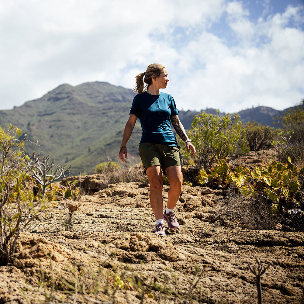 Womens 180 SS Hiking Top (Petrol) | Model: IsabelC