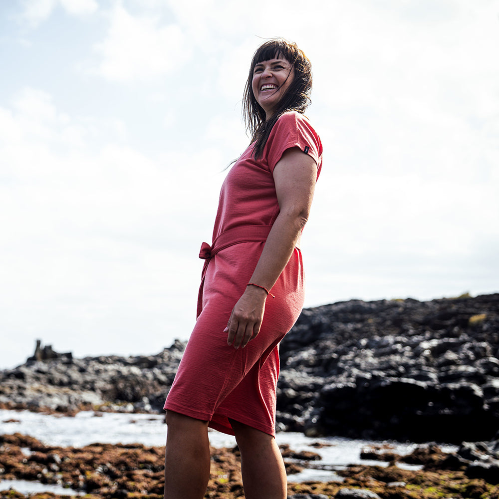 Womens 180 Reversible Dress (Coral ) | Model: Isabel