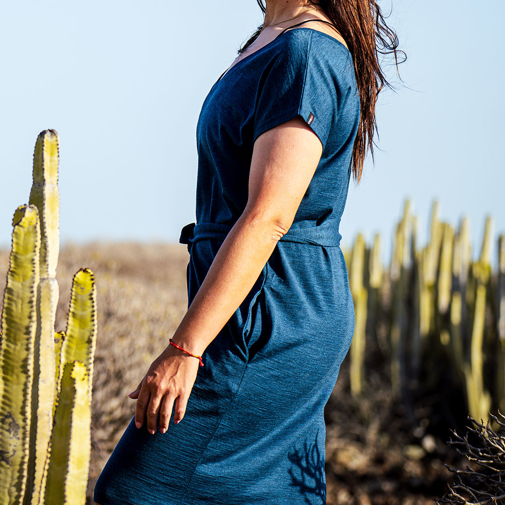 Womens 180 Reversible Dress (Petrol) | Model: Isabel