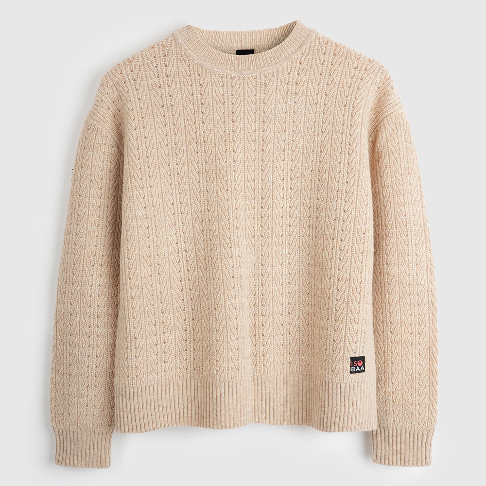 Womens Clover Merino Crew Sweater (Oatmeal)