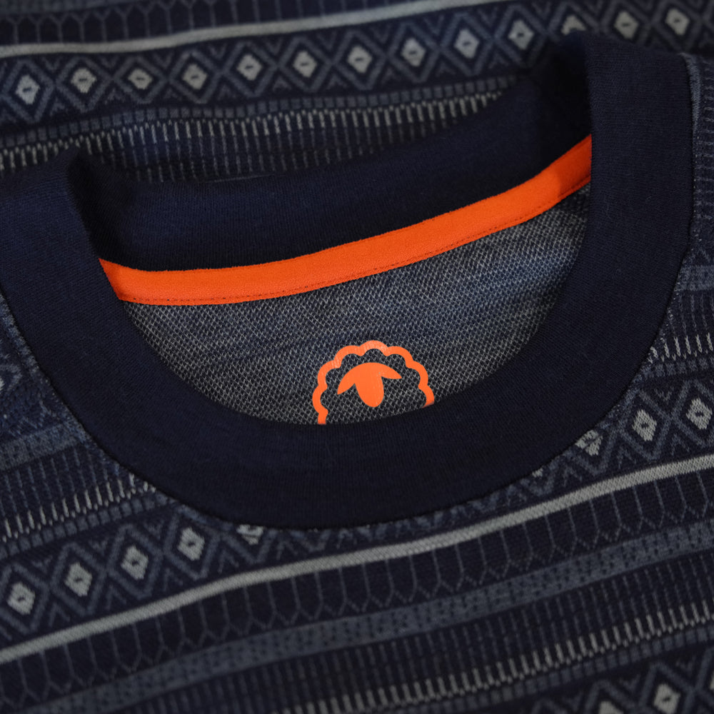 Womens Merino Blend 250 Fairisle Jacquard Long Sleeve Crew (Navy/Denim/Agave)