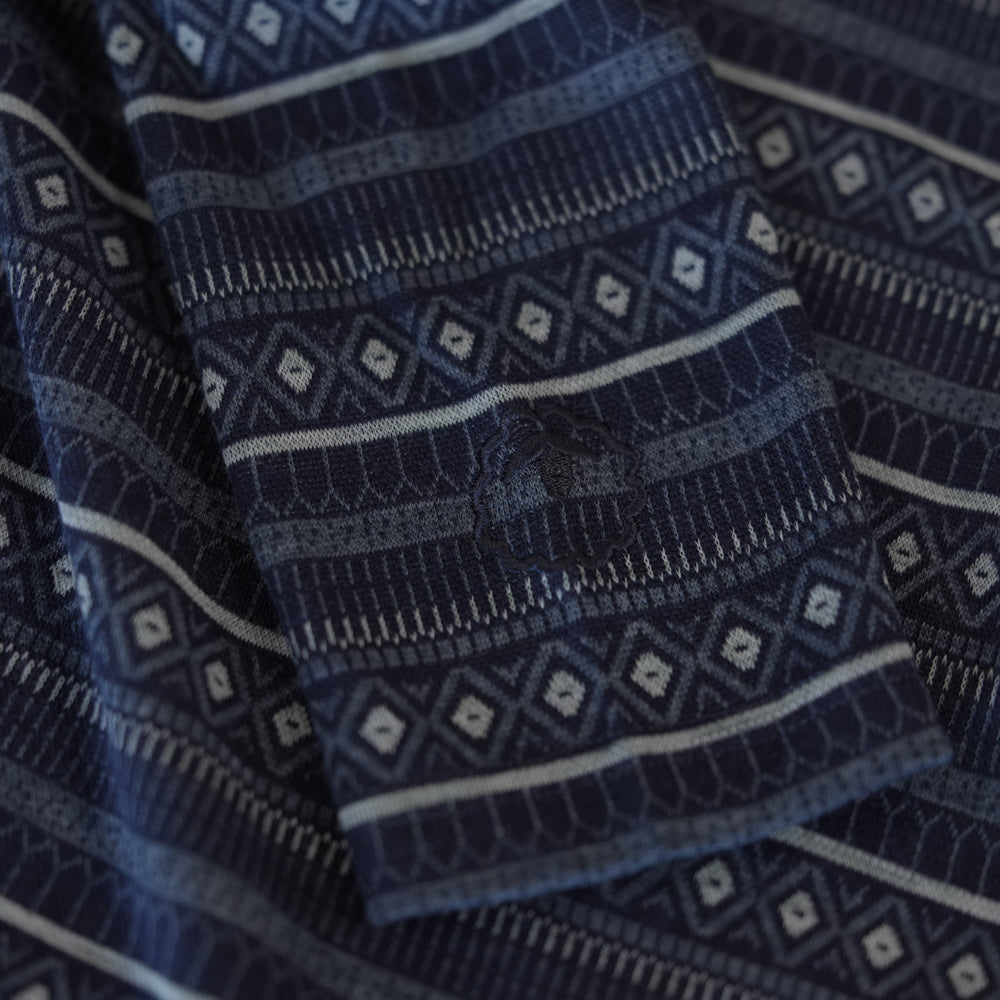 Womens Merino Blend 250 Fairisle Jacquard Long Sleeve Crew (Navy/Denim/Agave)