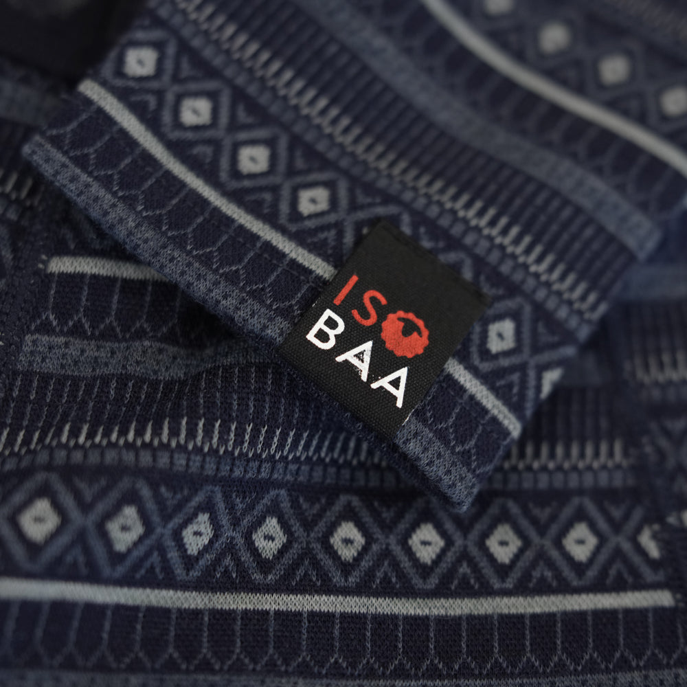 Womens Merino Blend 250 Fairisle Jacquard Tights (Navy/Denim/Agave)