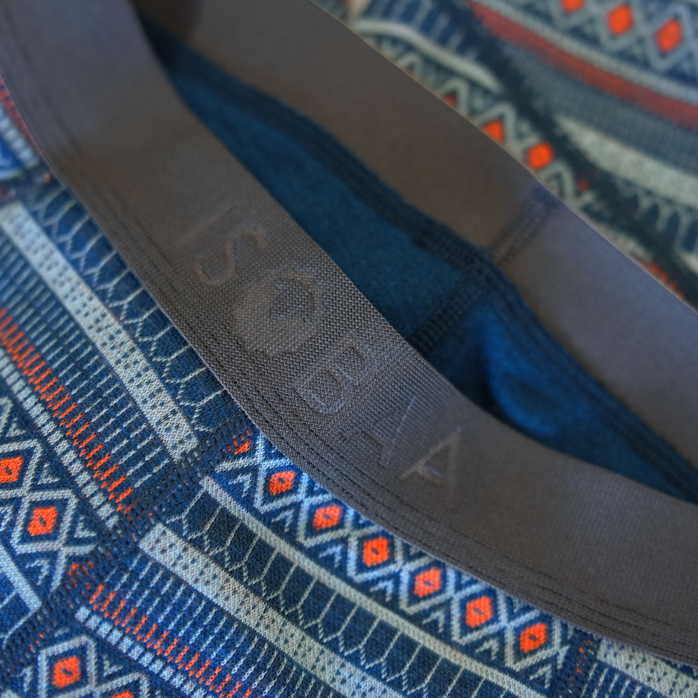 Womens Merino Blend 250 Fairisle Jacquard Tights (Petrol/Lagoon/Orange)