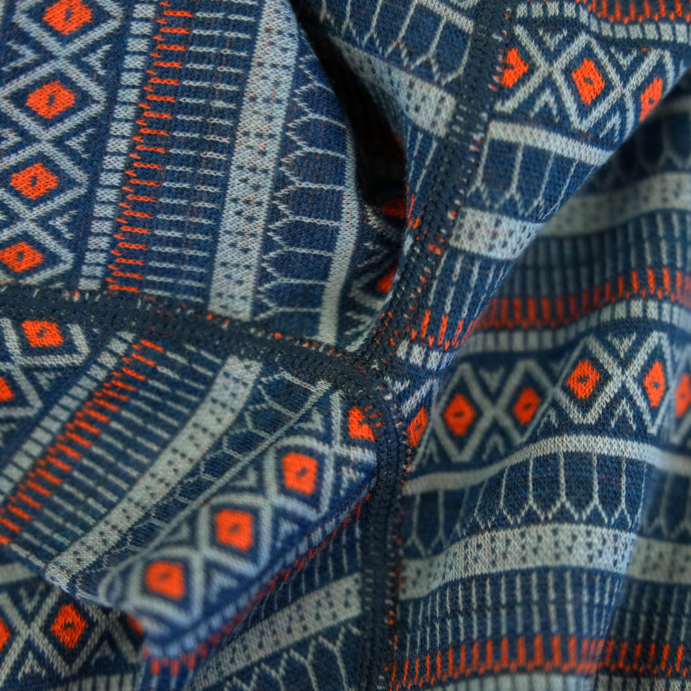 Womens Merino Blend 250 Fairisle Jacquard Tights (Petrol/Lagoon/Orange)