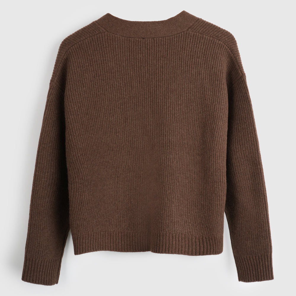 Womens Herdwick Merino Cardigan (Brown)