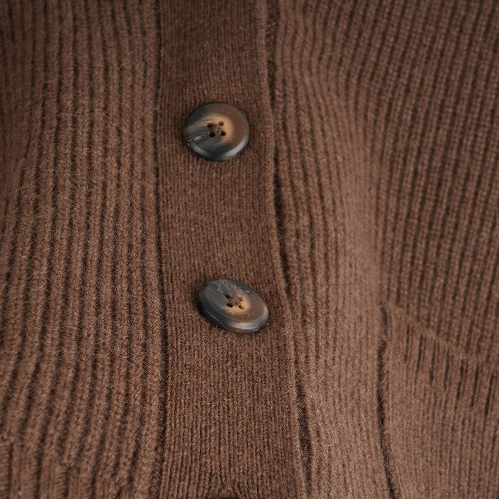 Womens Herdwick Merino Cardigan (Brown)