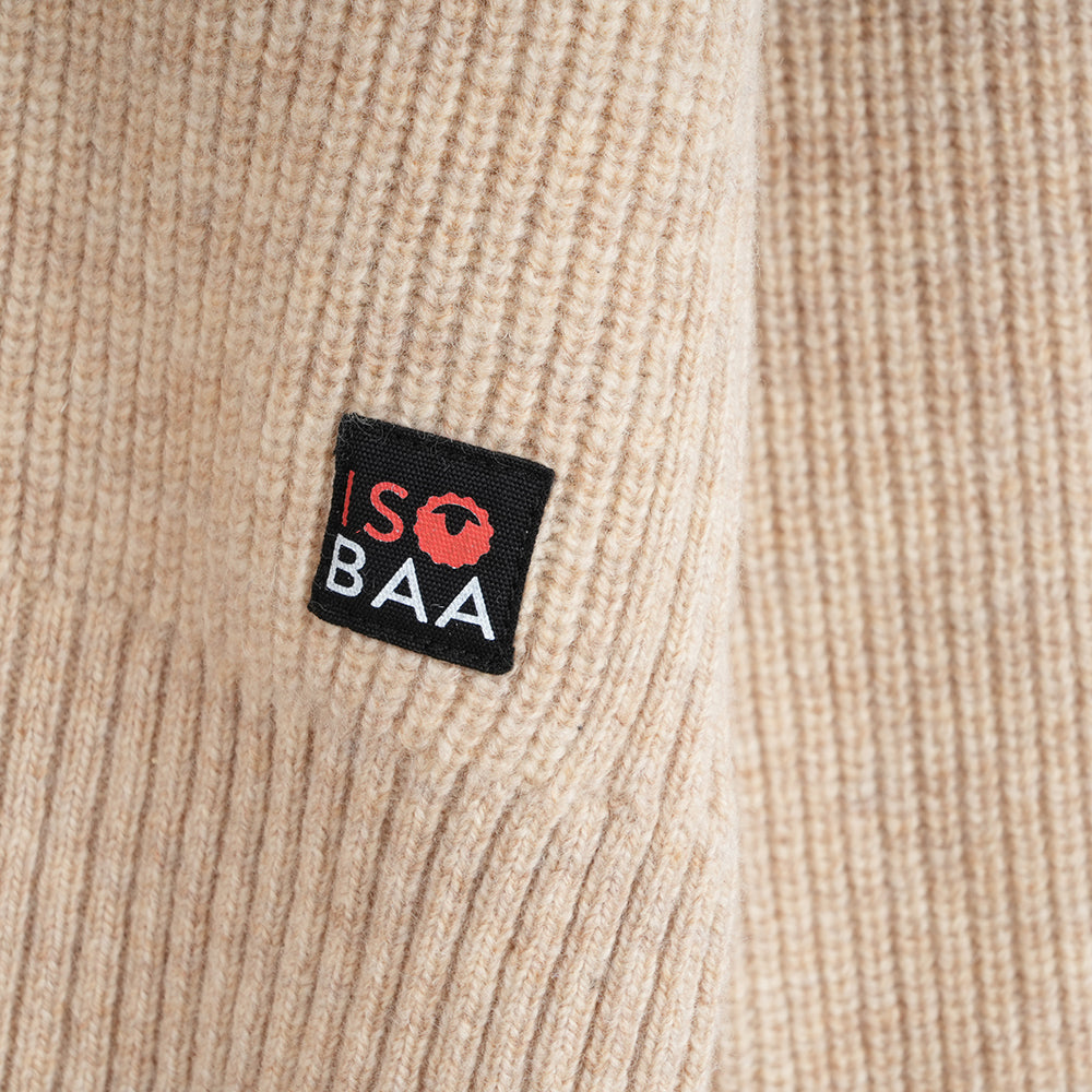 Womens Herdwick Merino Funnel Neck Sweater (Oatmeal)