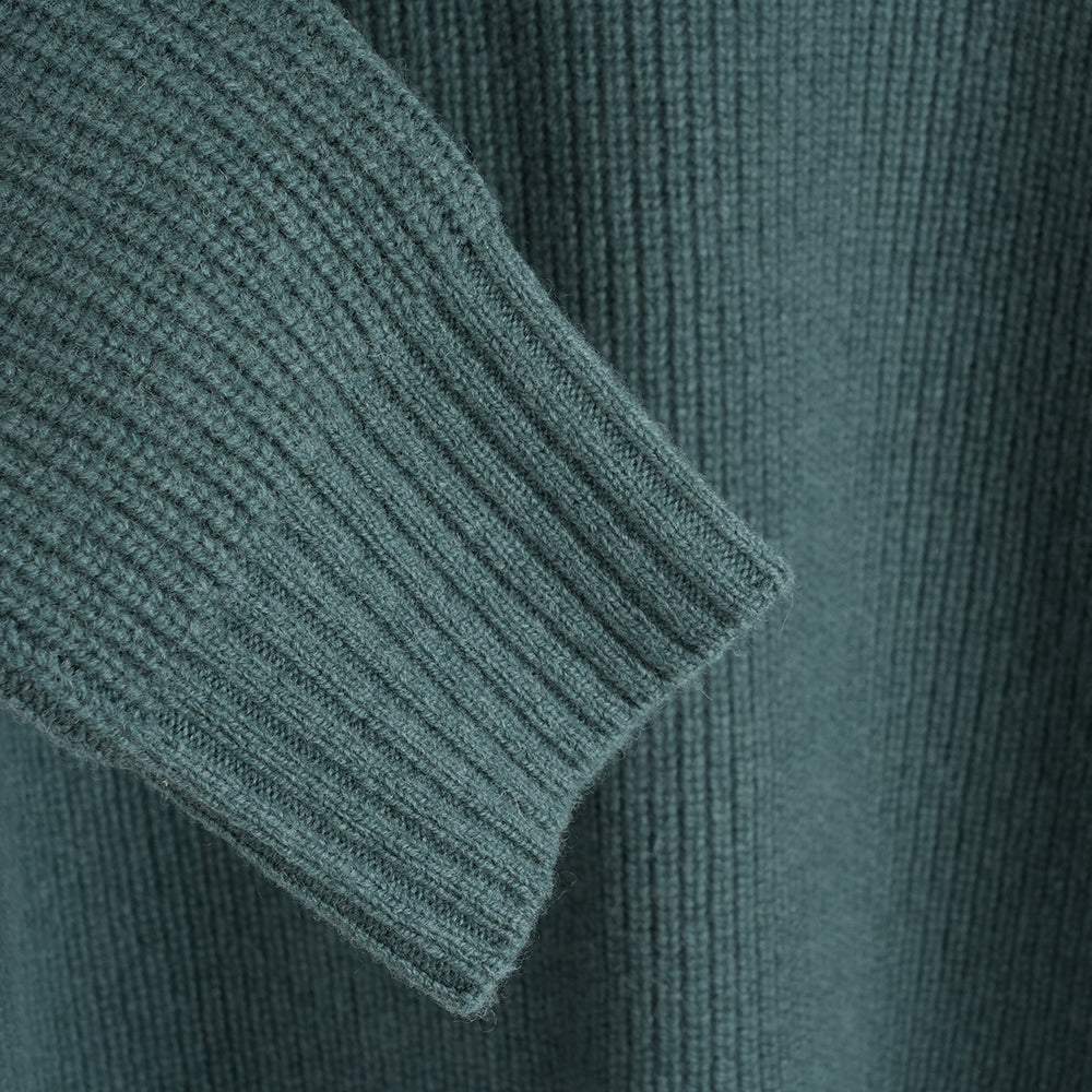 Femme Pull col montant en mérinos Herdwick (Sea Green)