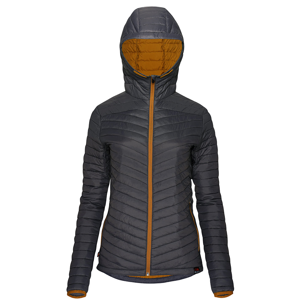 Isobaa Womens Merino Wool Insulated Jacket (Smoke/Mustard)