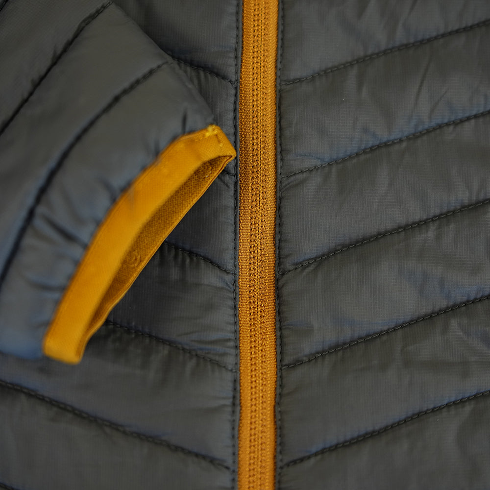 Isobaa Womens Merino Wool Insulated Jacket (Smoke/Mustard)