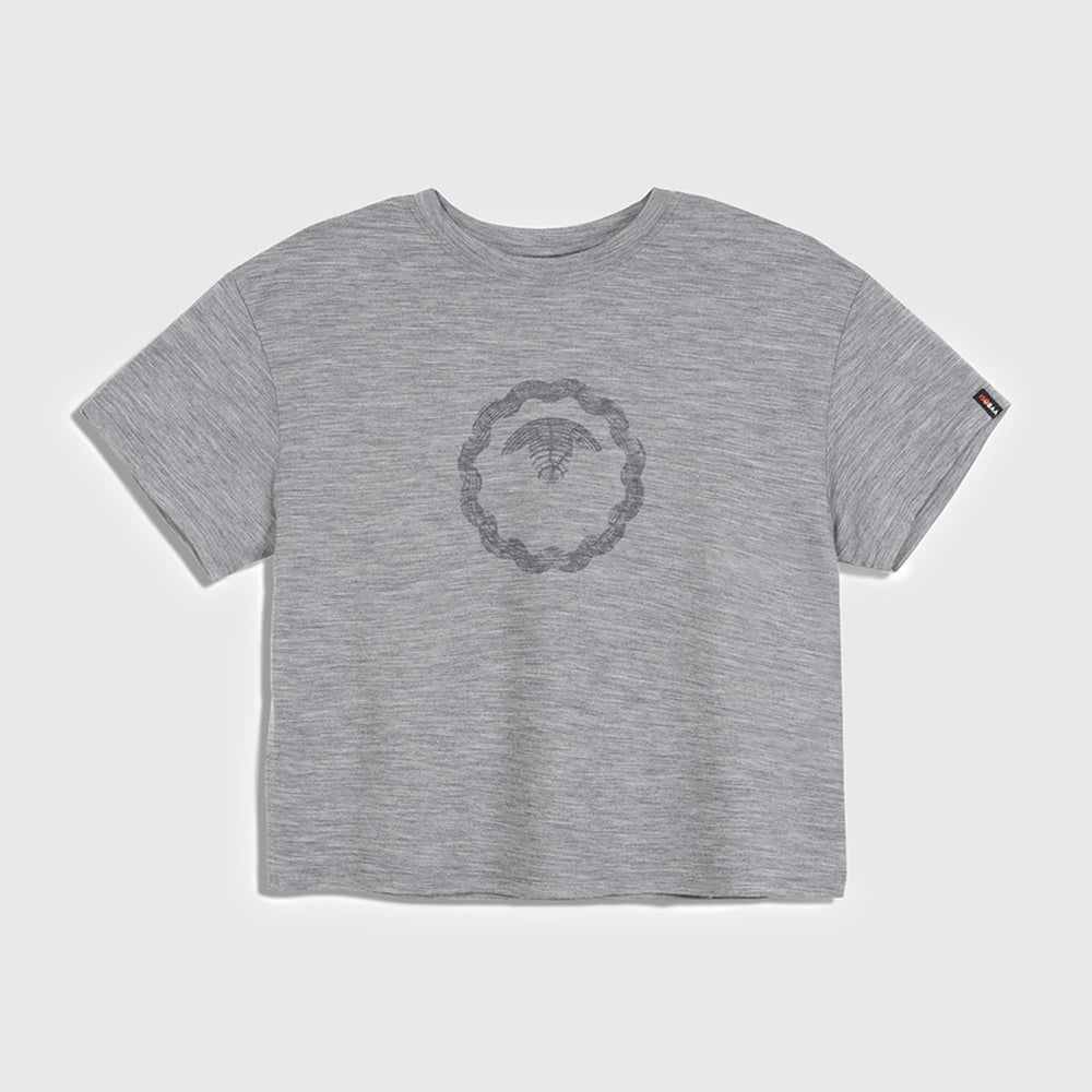 Womens Merino 150 Emblem Relaxed Tee (Charcoal/Smoke)