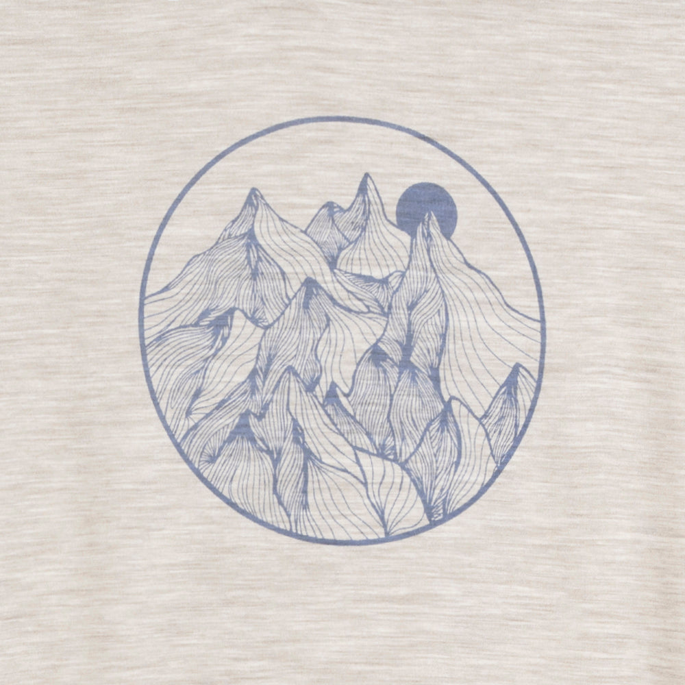 Womens Merino 150 Mountains Tee (Jute/Denim)