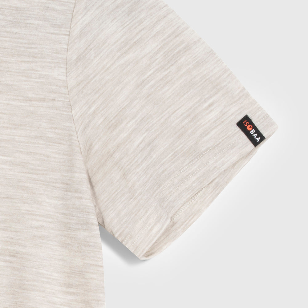 Womens Merino 150 Mountains Tee (Jute/Denim)