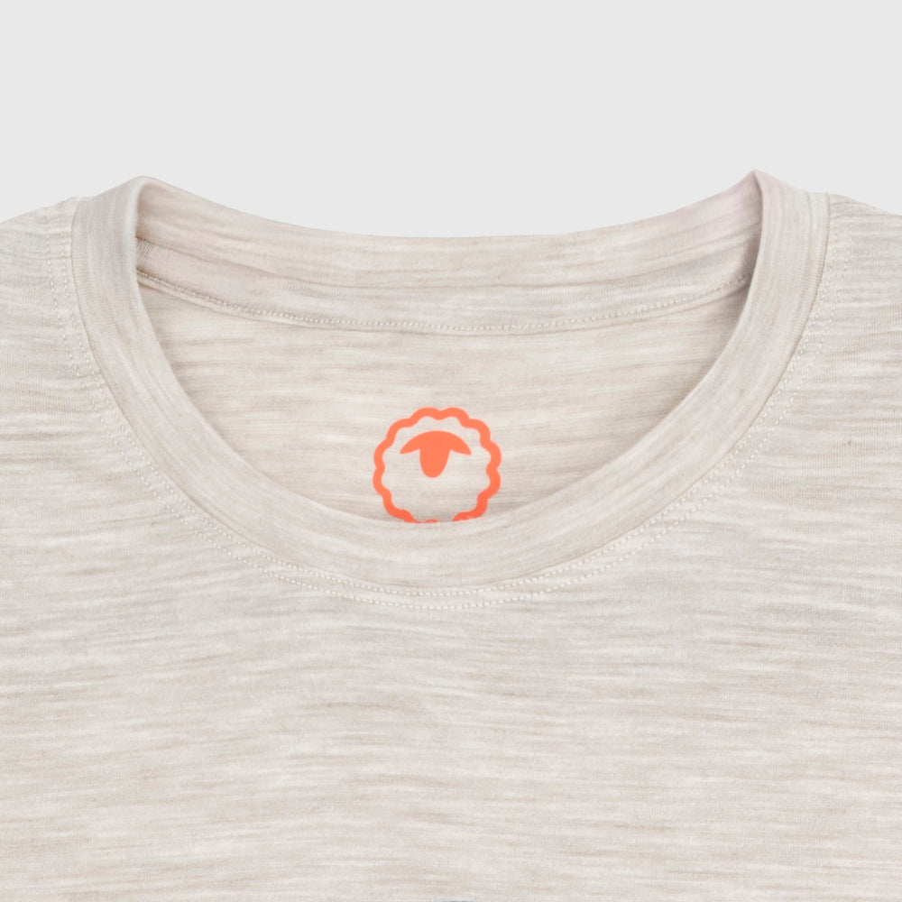 Womens Merino 150 Mountains Tee (Jute/Denim)