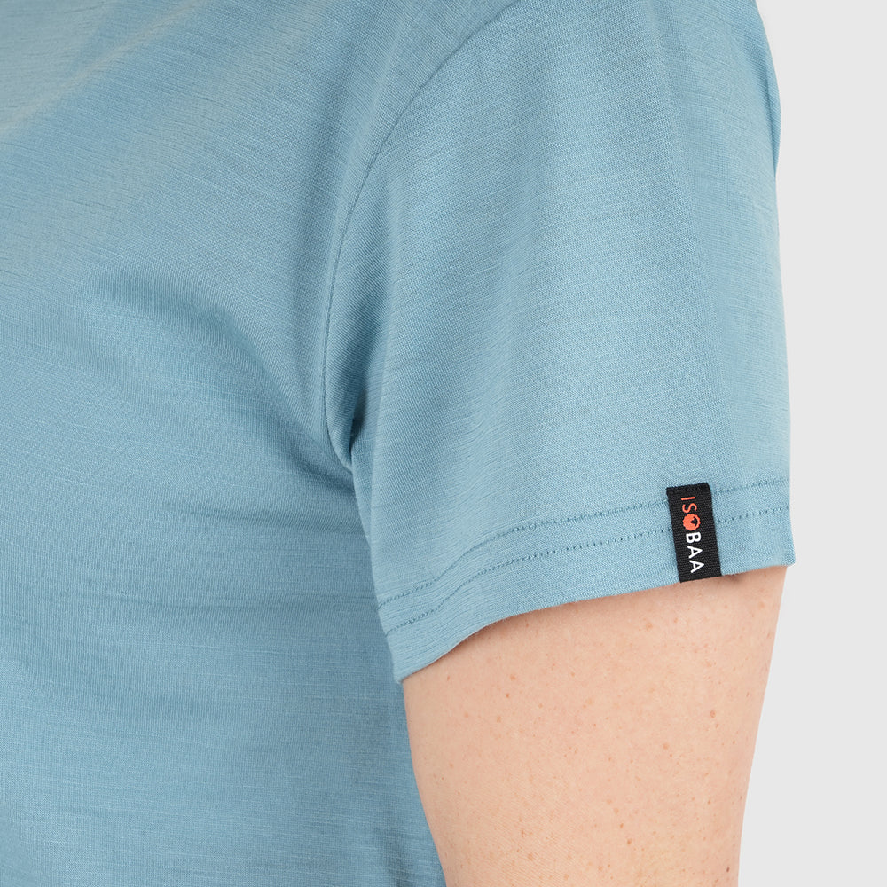 Womens Merino 150 Short Sleeve Relaxed Crew (Lagoon)