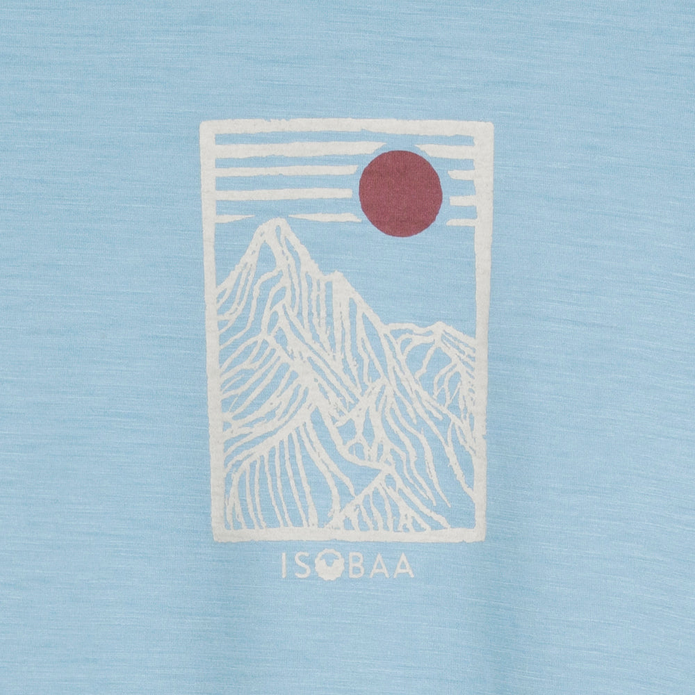 Womens Merino 150 Stamp Summit Tee (Lagoon/Jute)