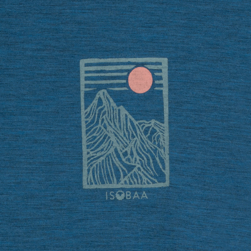 Womens Merino 150 Stamp Summit Tee (Petrol)