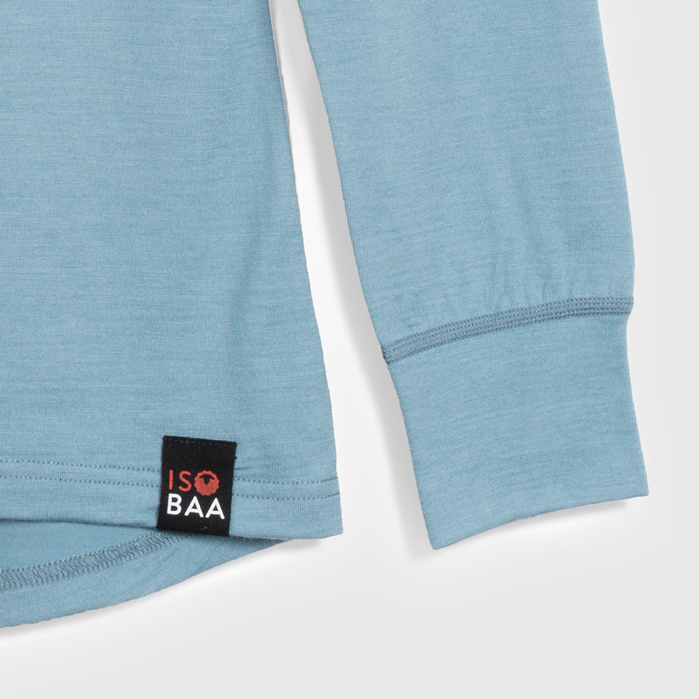 Femme Mérinos 200 Manches Longues Zip Neck (Lagoon/Navy)