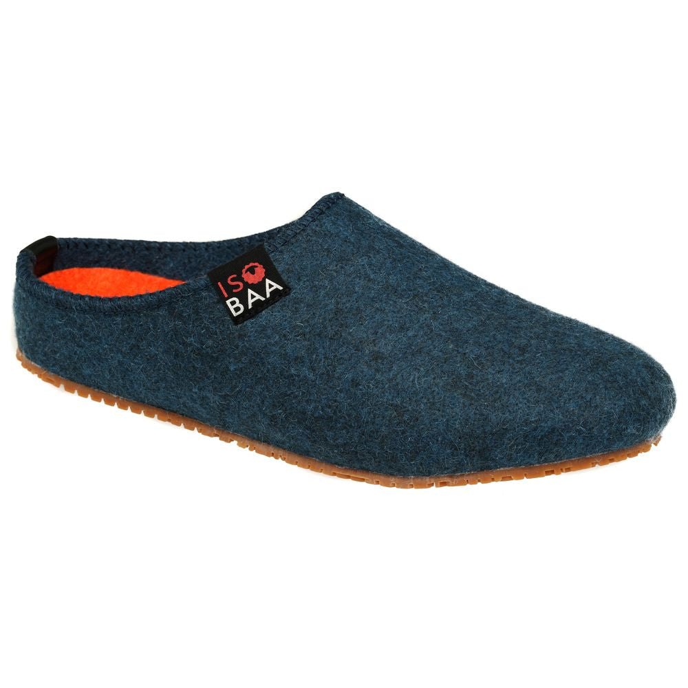 Isobaa | Merino Wool Blend Slippers (Petrol/Orange) | Comfort that lasts – Isobaa's Merino blend slippers are your companions for relaxation both indoors and out.