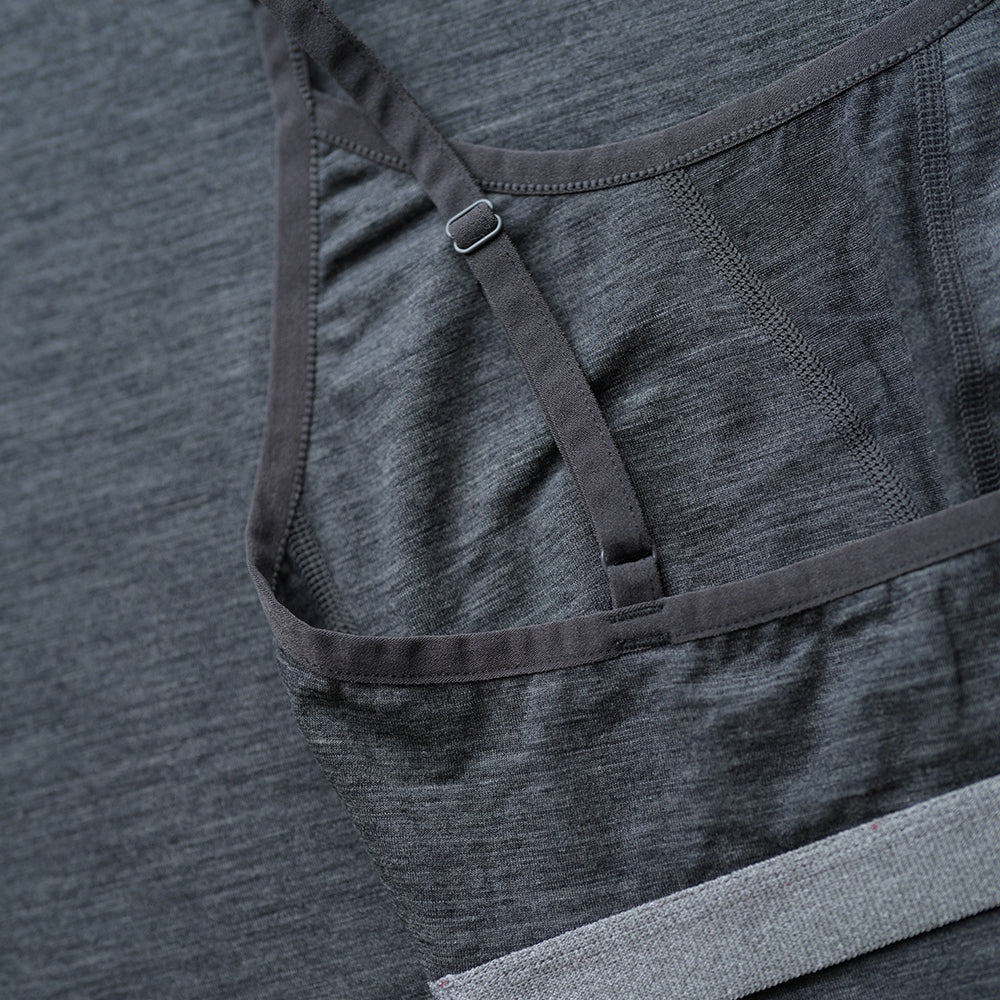 Isobaa | Womens Merino Blend 160 Crop Top (Smoke Melange) | Discover the ultimate base layer with Isobaa's Merino blend crop top.