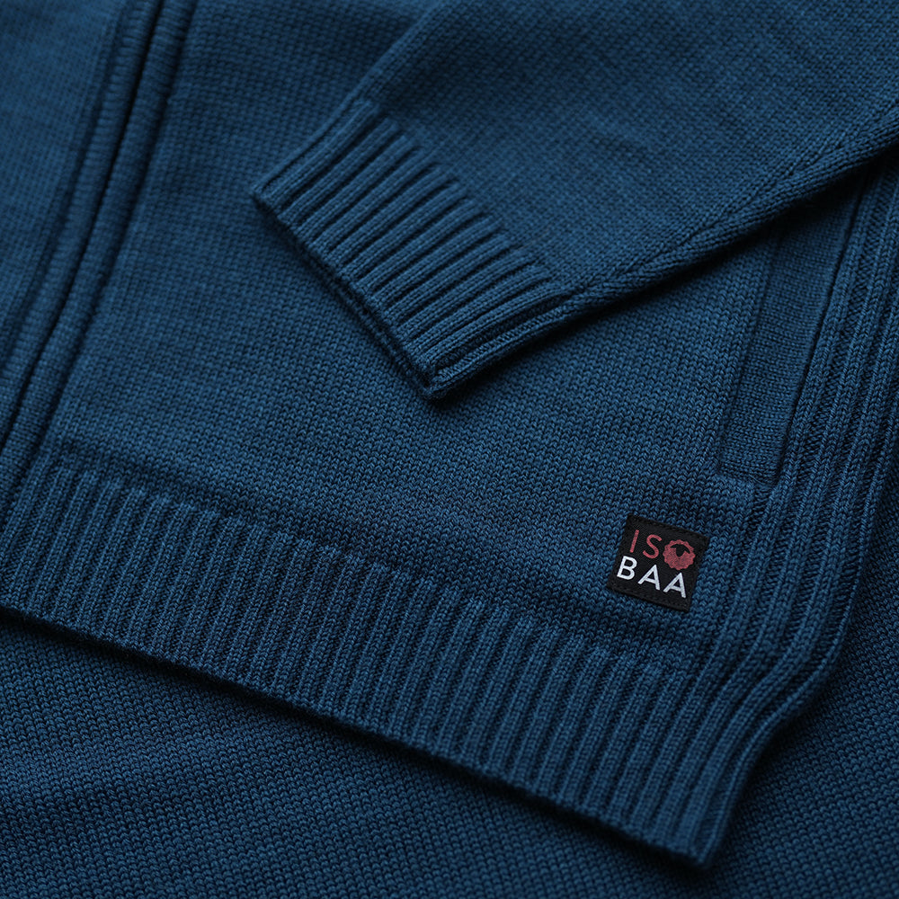 Isobaa | Mens Merino Zip Sweater (Petrol) | Discover exceptional warmth, comfort, and everyday versatility with our extrafine Merino wool sweater.