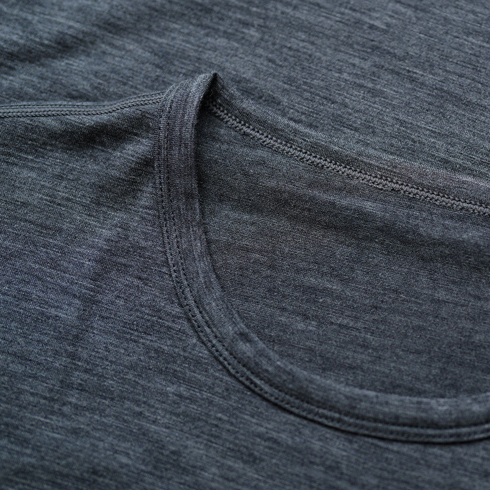 Isobaa | Mens Merino Blend 160 PJ T-Shirt (Smoke Melange) | Our superfine Merino blend T-shirt.