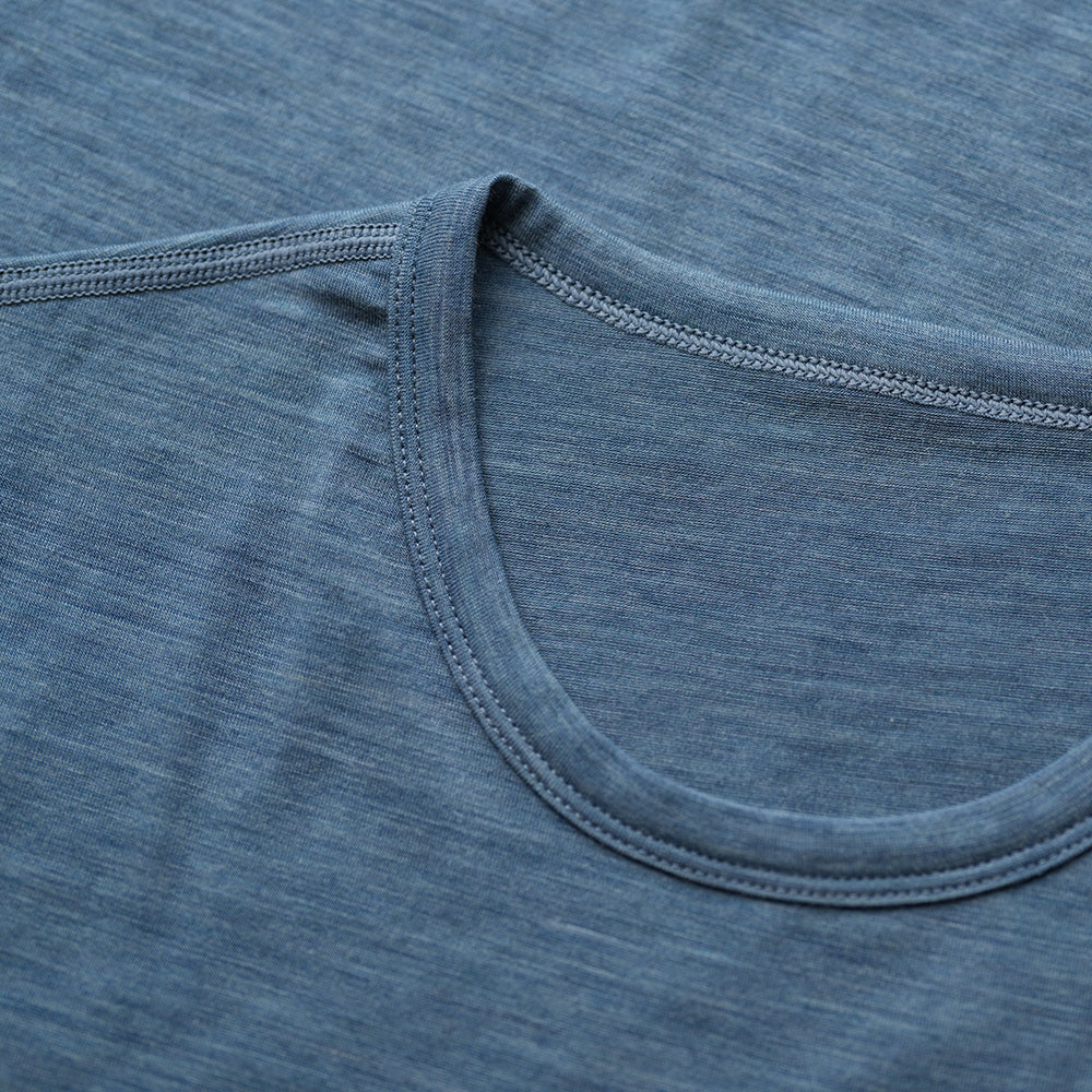 Isobaa | Mens Merino Blend 160 PJ T-Shirt (Ocean Melange) | Our superfine Merino blend T-shirt.