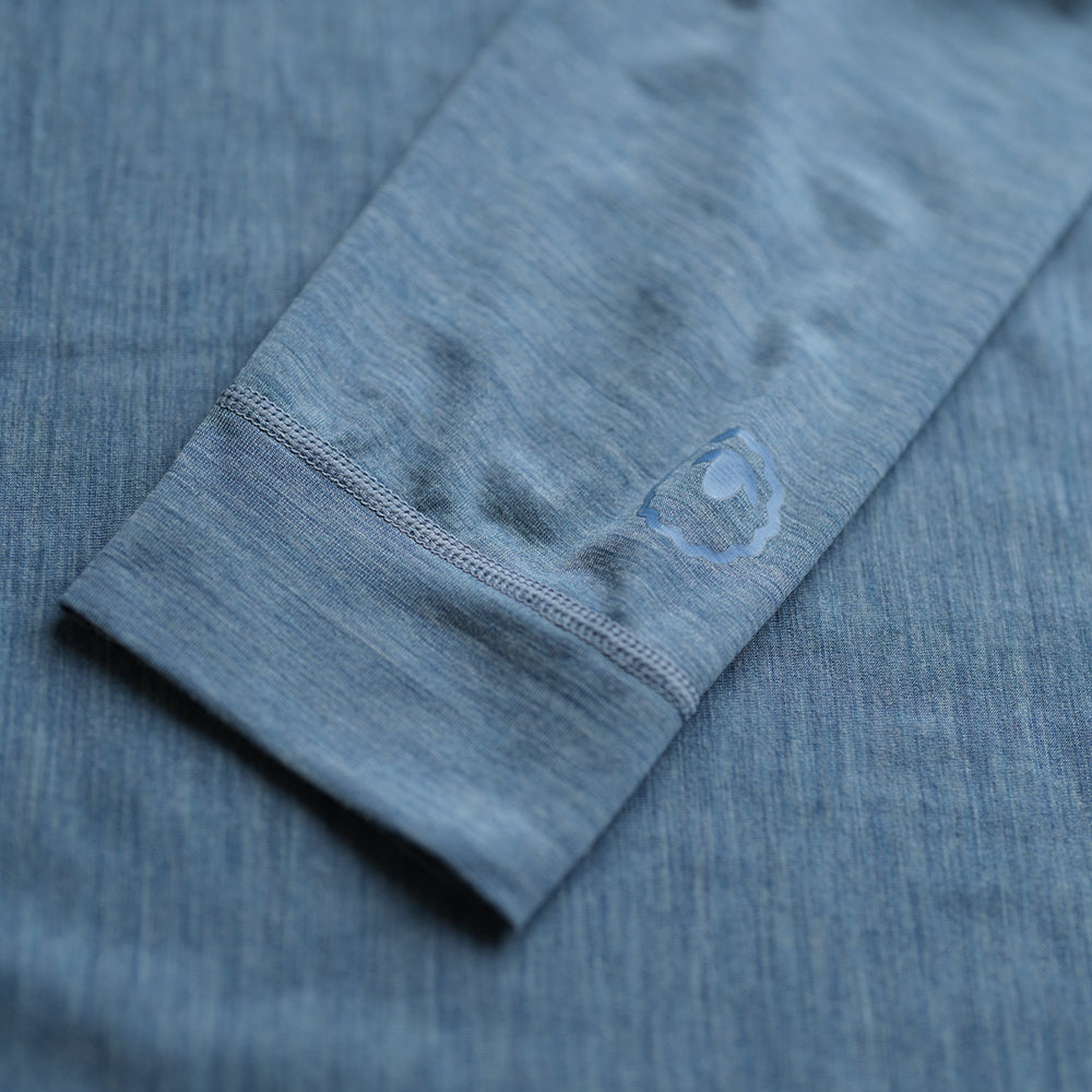 Isobaa | Mens Merino Blend 160 PJ Henley (Ocean Melange) | Relax with our superfine Merino blend Henley.