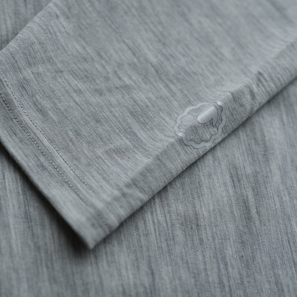 Isobaa | Womens Merino Blend 160 PJ Henley (Cloud Melange) | Embrace effortless comfort with Isobaa's Merino blend Henley.