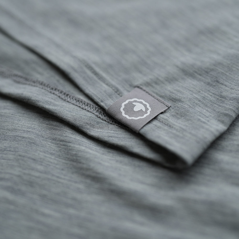 Isobaa | Womens Merino Blend 160 PJ Henley (Cloud Melange) | Embrace effortless comfort with Isobaa's Merino blend Henley.