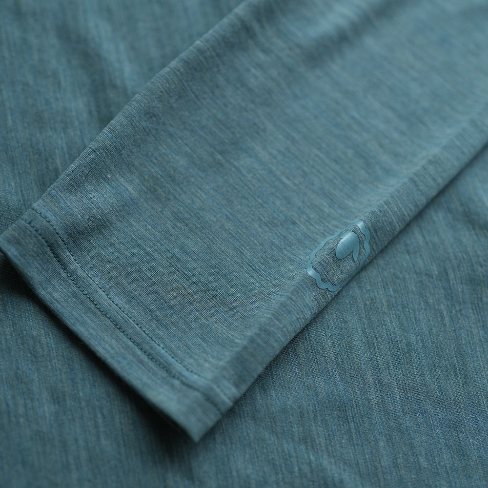 Isobaa | Womens Merino Blend 160 PJ Henley (Sage Melange) | Embrace effortless comfort with Isobaa's Merino blend Henley.