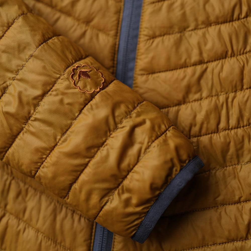 Isobaa | Womens Merino Wool Insulated Jacket (Mustard/Smoke) | Innovative and sustainable design with our Merino jacket.