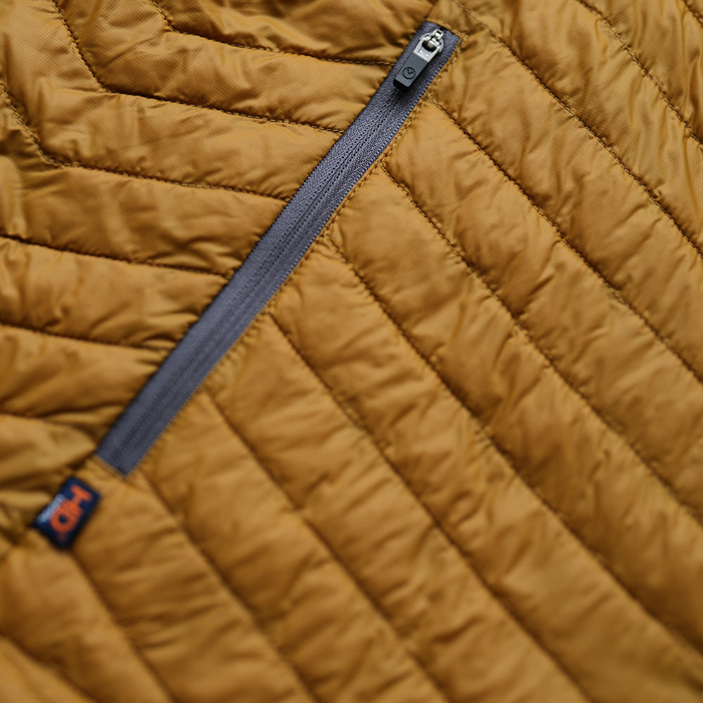 Isobaa | Womens Merino Wool Insulated Jacket (Mustard/Smoke) | Innovative and sustainable design with our Merino jacket.