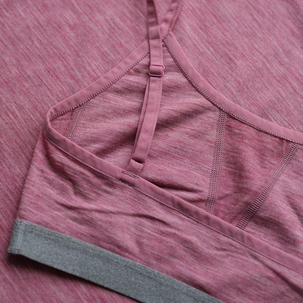 Isobaa | Womens Merino Blend 160 Crop Top (Blush Melange) | Discover the ultimate base layer with Isobaa's Merino blend crop top.