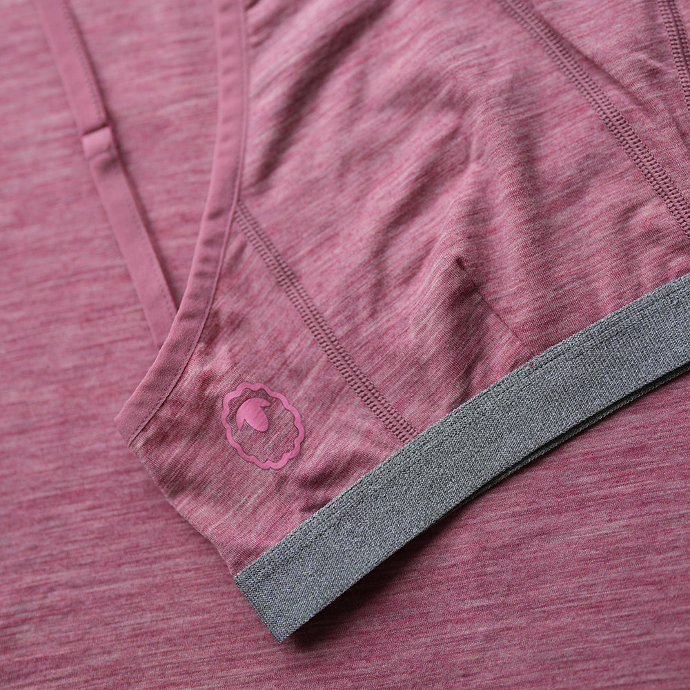 Isobaa | Womens Merino Blend 160 Crop Top (Blush Melange) | Discover the ultimate base layer with Isobaa's Merino blend crop top.