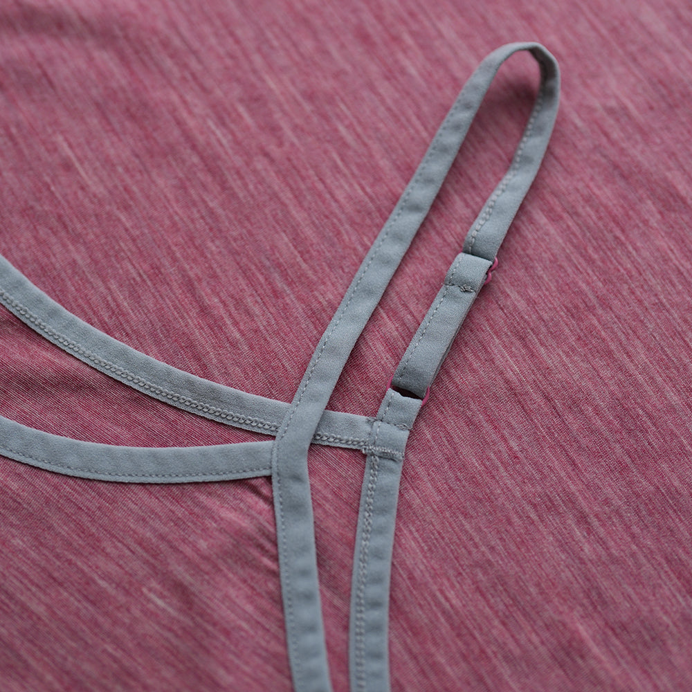 Isobaa | Womens Merino Blend 160 PJ Cami (Blush Melange) | Indulge in cosy evenings and restful nights with Isobaa's Merino blend cami.