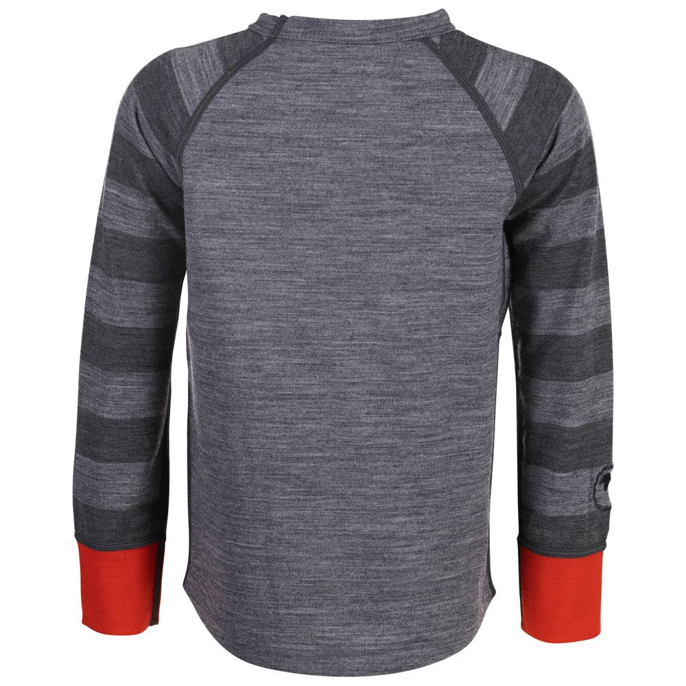 Isobaa | Kids Merino Blend 200 Long Sleeve Crew (Charcoal/Smoke) | Your child's new favorite top: warm, breathable, and always comfortable thanks to Isobaa's Merino Wool blend.