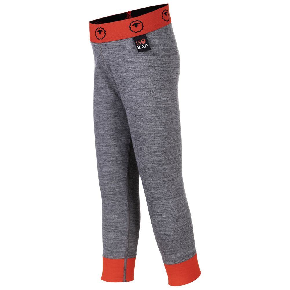 Isobaa | Kids Merino Blend 200 Leggings (Charcoal/Orange) | Gift all-day comfort and performance with Isobaa's Merino Wool tights.
