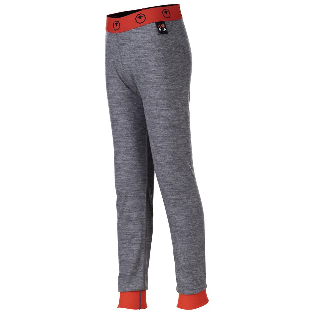 Isobaa | Junior Merino Blend 200 Leggings (Charcoal/Orange) | Gift all-day comfort and performance with Isobaa's Merino Wool tights.
