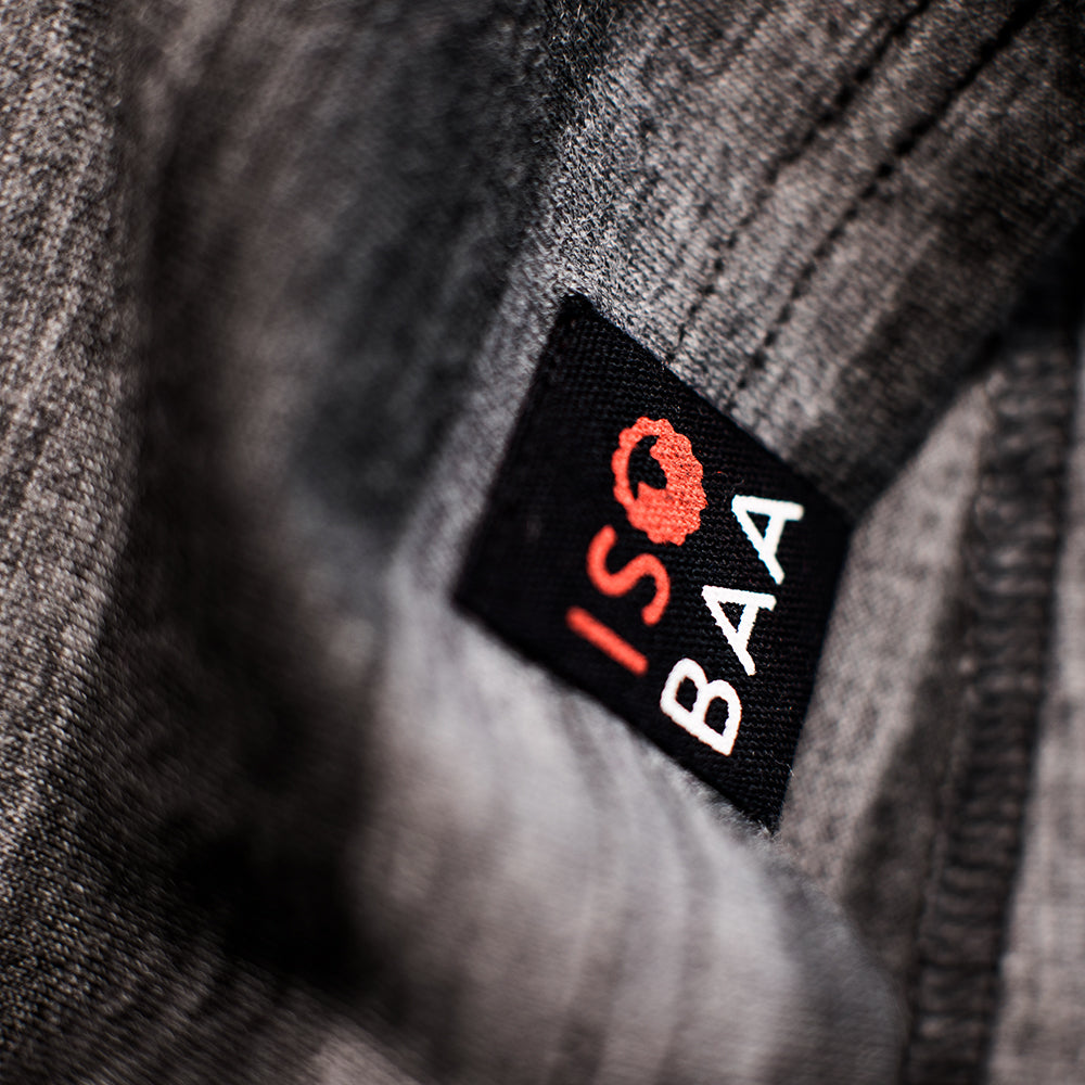 Isobaa | Junior Merino Blend 200 Long Sleeve Crew (Stripe Charcoal/Smoke) | Your child's new favorite top: warm, breathable, and always comfortable thanks to Isobaa's Merino Wool blend.