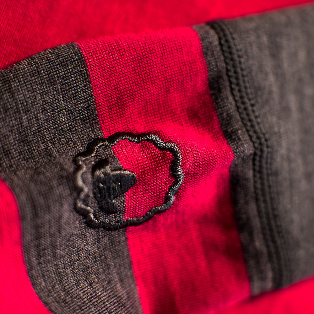 Isobaa | Kids Merino Blend 200 Long Sleeve Crew (Stripe Fuchsia/Smoke) | Your child's new favorite top: warm, breathable, and always comfortable thanks to Isobaa's Merino Wool blend.