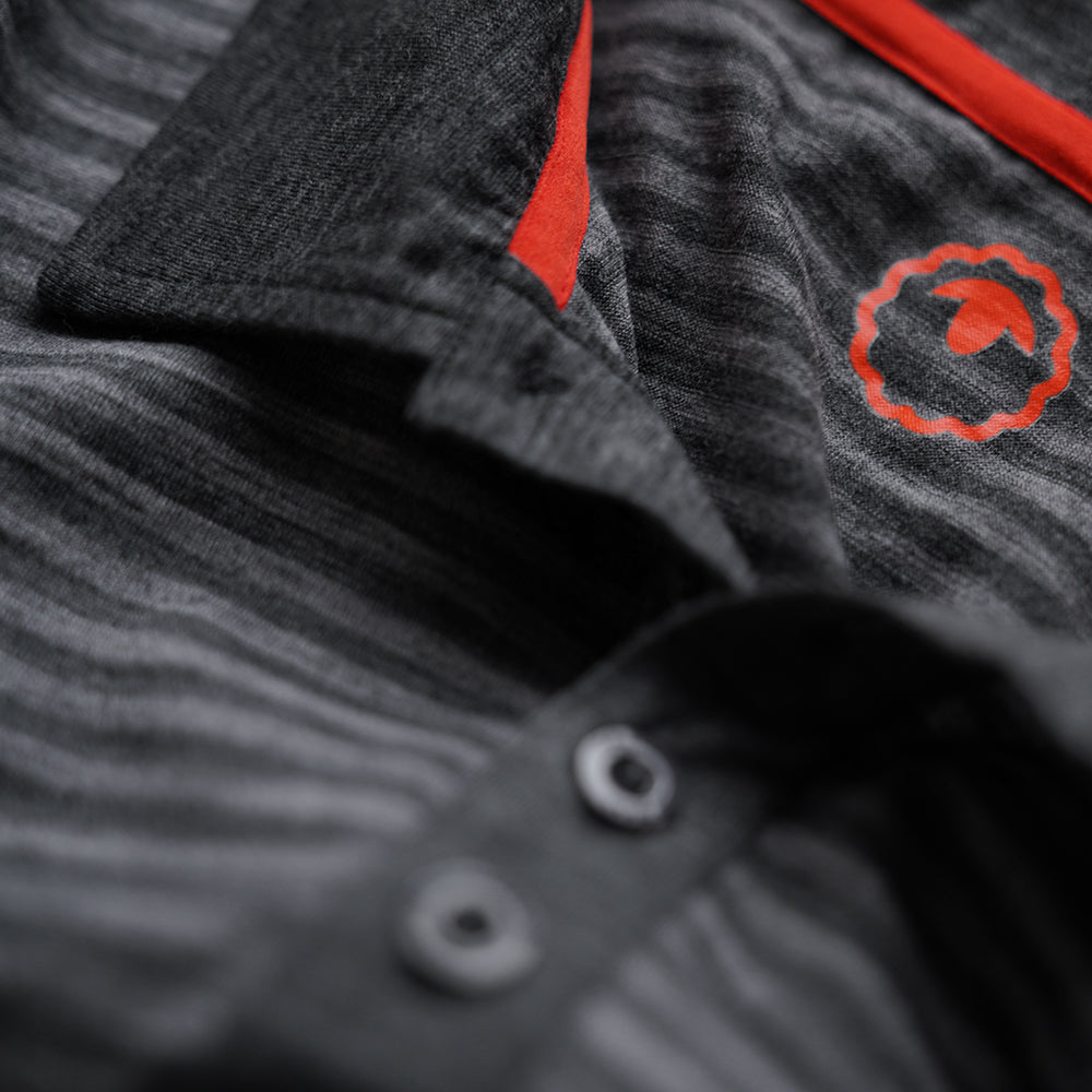 Isobaa | Mens Merino 180 Short Sleeve Polo Shirt (Stripe Smoke/Charcoal) | The ultimate Merino wool polo  – perfect for weekend hikes, bike commutes, post-adventure coffee stops, office days, and everything in-between.