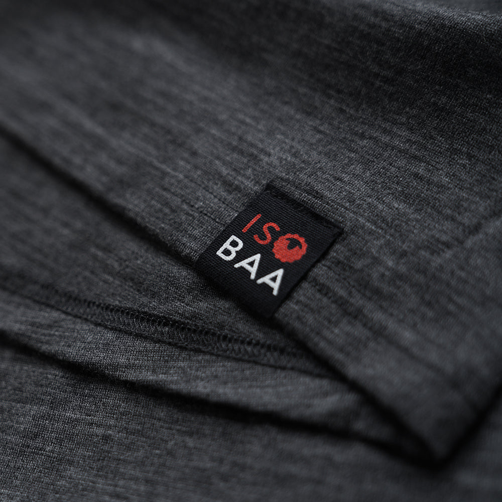 Isobaa | Mens Merino 200 Long Sleeve Zip Neck (Stripe Smoke/Charcoal) | Experience the best of 200gm Merino wool with this ultimate half-zip top – your go-to for challenging hikes, chilly bike commutes, post-workout layering, and unpredictable weather.